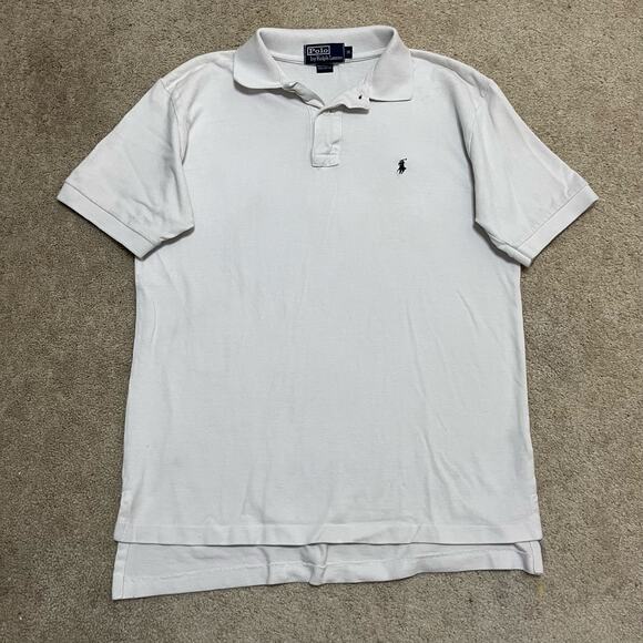 Polo Ralph Lauren Solid White Polo Shirt Medium - Picture 1 of 7